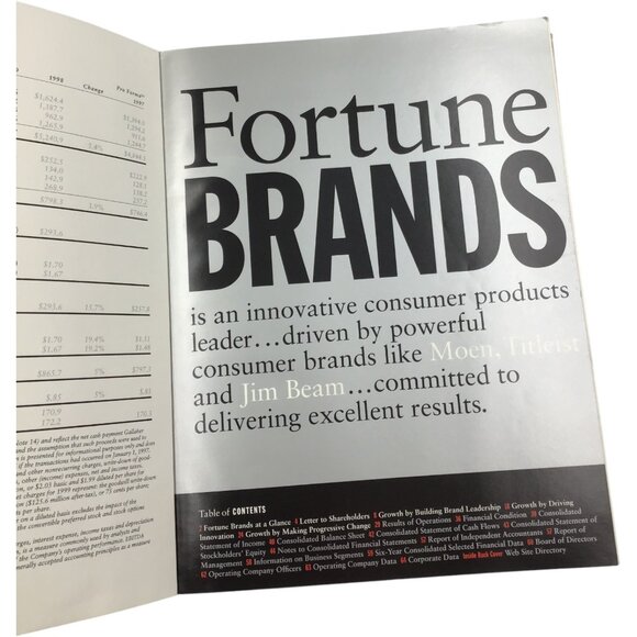 1999 Fortune Brands Annual Report & CEO Letter | Moen Titleist Jim Beam - Picture 2 of 15